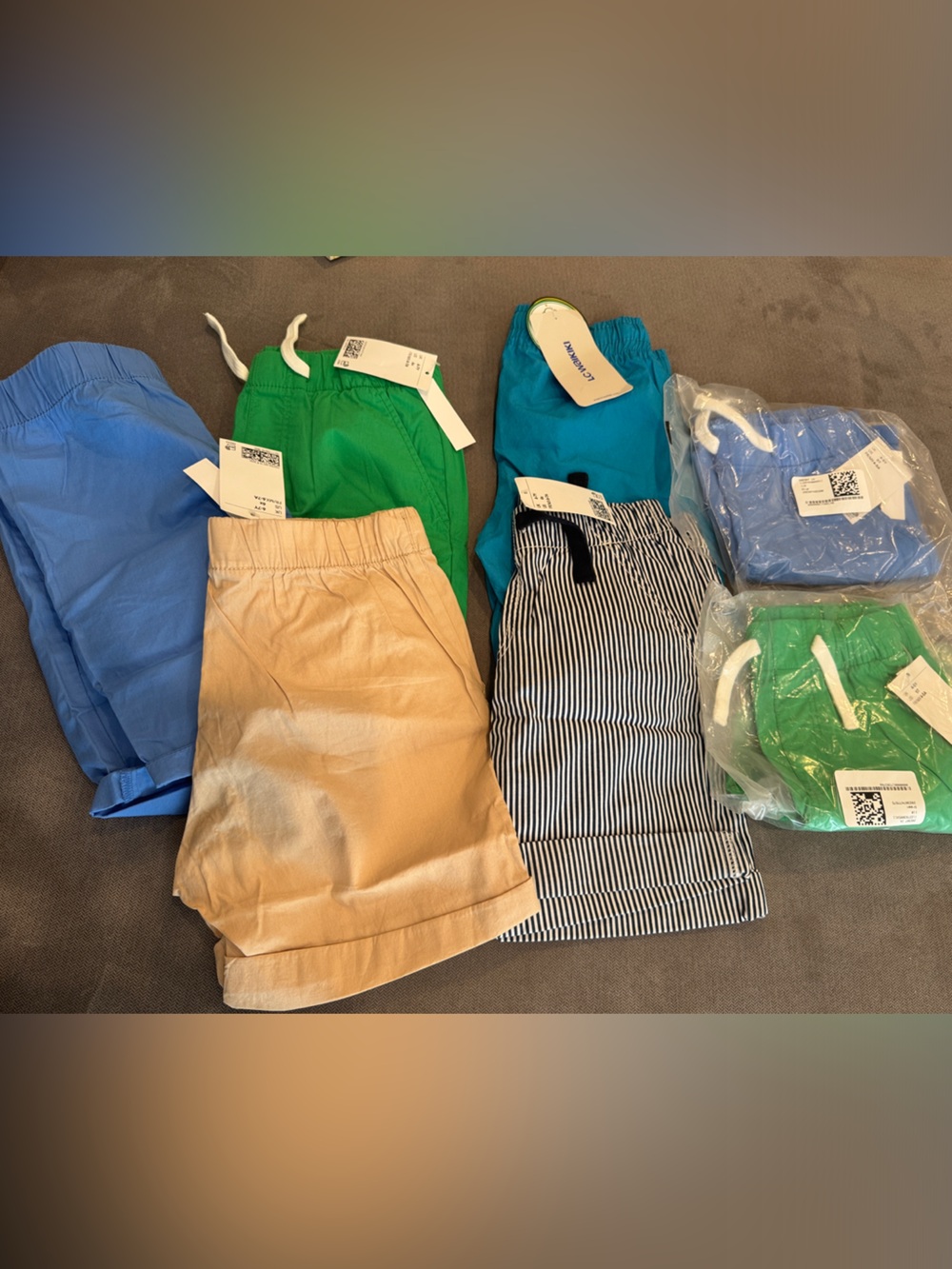Mixed Shorts Lot - Blue, Green, Tan, Striped